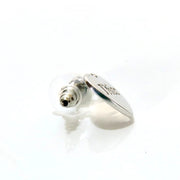 Christian Dior silver heart and pearls logo stud earrings