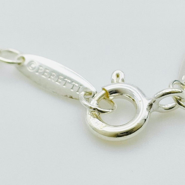 Tiffany Elsa Peretti 925 sterling silver and diamond by the yard pendant necklace