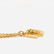 Christian Dior gold and charms logo charms necklace