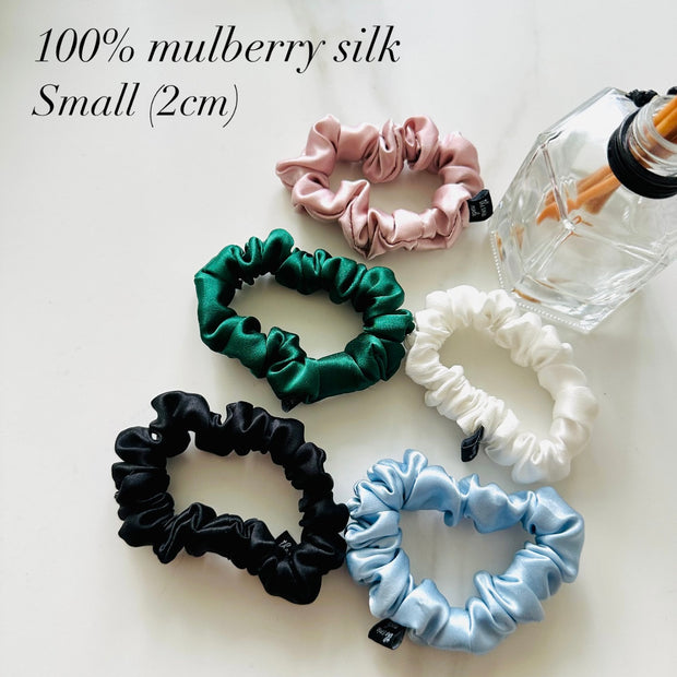 TSM- 100% Mulberry Silk Scrunchie 2cm (Small)