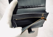 Celine medium grey and gold hardware strap compact bifold wallet
