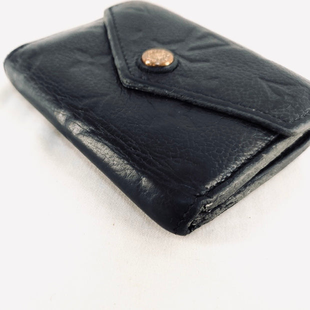 Louis Vuitton LV Monogram Empreinte black gold hardware Zoe trifold compact flap Wallet