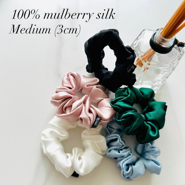 TSM- 100% Mulberry Silk Scrunchie 3cm (Medium)