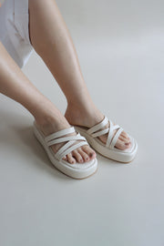 Yasmin Flatform Sandals (Oat Milk) - Our Daily Avenue