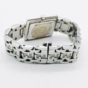 Fendi quartz monogram bracelet black rectangular dial watch