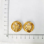 Vintage Chanel 94A cc logo and pearl gold clip on earrings