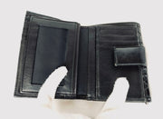 Lady Dior Black bifold Compact wallet, silver hardware, patent leather