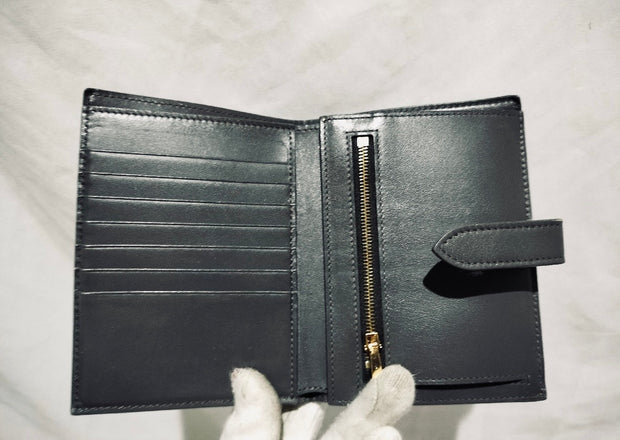Celine medium grey and gold hardware strap compact bifold wallet