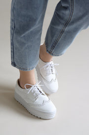 Whitney Leather Sneakers (White) - Our Daily Avenue