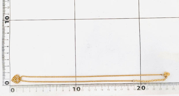 Christian Dior adjustable heart logo pendant necklace in gold and crystals