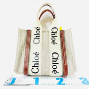 Chloe woody classic logo small tote bag with strap