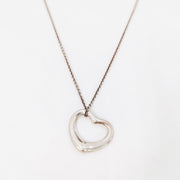 Tiffany & Co. Elsa peretti 925 sterling silver open heart 2cm pendant necklace