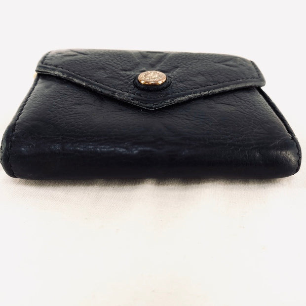 Louis Vuitton LV Monogram Empreinte black gold hardware Zoe trifold compact flap Wallet