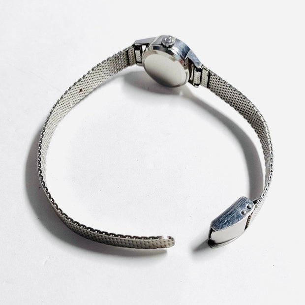 Vintage omega ladymatic automatic stainless steel white round dial watch