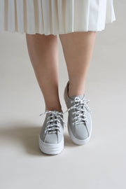 Vanessa Leather Sneakers (Grey) - Our Daily Avenue