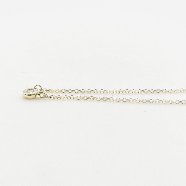 Tiffany Elsa Peretti 925 sterling silver and diamond by the yard pendant necklace