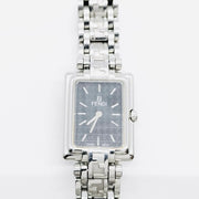 Fendi quartz monogram bracelet black rectangular dial watch