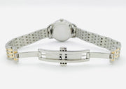 Vintage omega automatic geneve two tone gold and stainless steel white dial watch