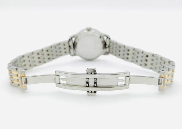 Vintage omega automatic geneve two tone gold and stainless steel white dial watch