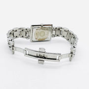 Fendi quartz monogram bracelet black rectangular dial watch