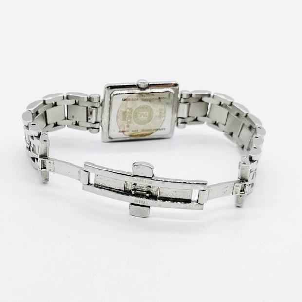 Fendi quartz monogram bracelet black rectangular dial watch