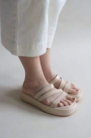 Harper Flatform Sliders (Toffee) - Our Daily Avenue