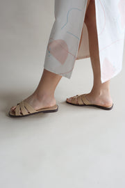 Reyna Interlaced Sliders (Beige) - Our Daily Avenue