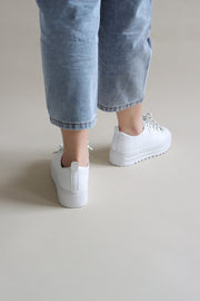 Vanessa Leather Sneakers (White) - Our Daily Avenue