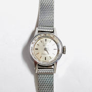 Vintage omega ladymatic automatic stainless steel white round dial watch