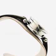 Bvlgari B.zero 1 quartz black round dial olive green leather strap watch