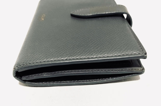 Celine medium grey and gold hardware strap compact bifold wallet