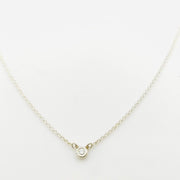 Tiffany Elsa Peretti 925 sterling silver and diamond by the yard pendant necklace