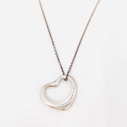 Tiffany & Co. Elsa peretti 925 sterling silver open heart 2cm pendant necklace
