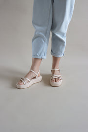 Wallis Flatform Sandals (Beige) - Our Daily Avenue