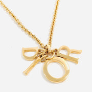 Christian Dior gold and charms logo charms necklace