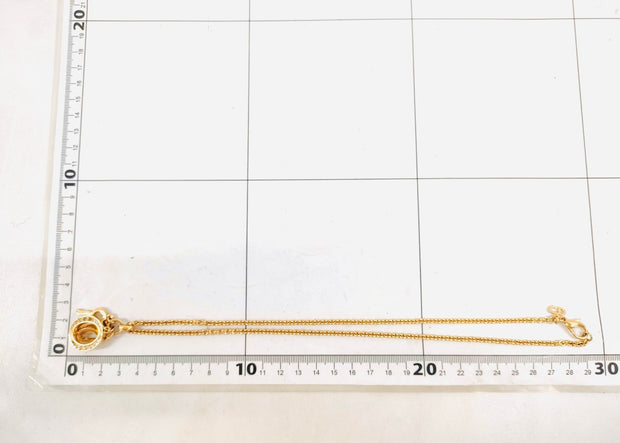 Christian Dior gold and charms logo charms necklace
