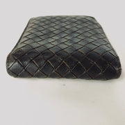 Bottega Veneta dark brown compact bifold wallet