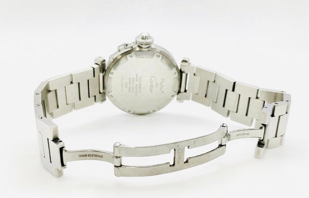 Vintage Cartier pasha de Cartier automatic stainless steel white dial watch