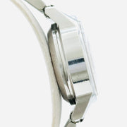 Vintage omega automatic geneve two tone gold and stainless steel white dial watch