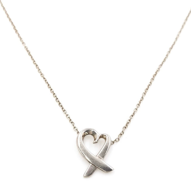 Tiffany & Co. Paloma Picasso 925 sterling silver loving heart pendant necklace