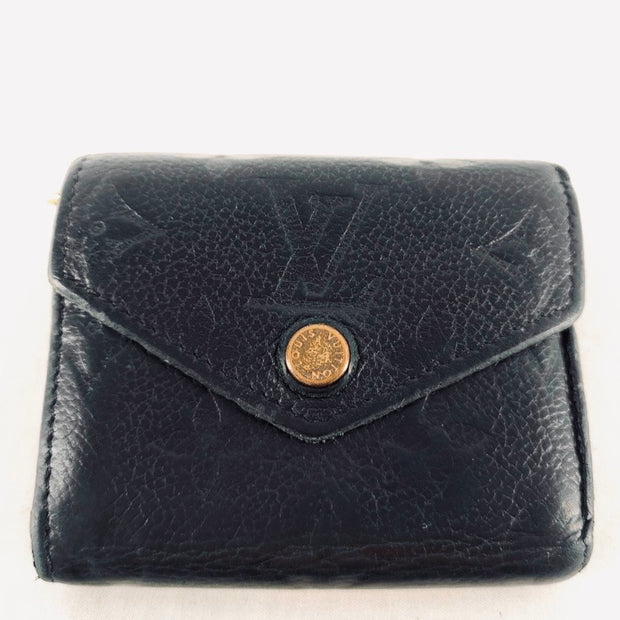 Louis Vuitton LV Monogram Empreinte black gold hardware Zoe trifold compact flap Wallet