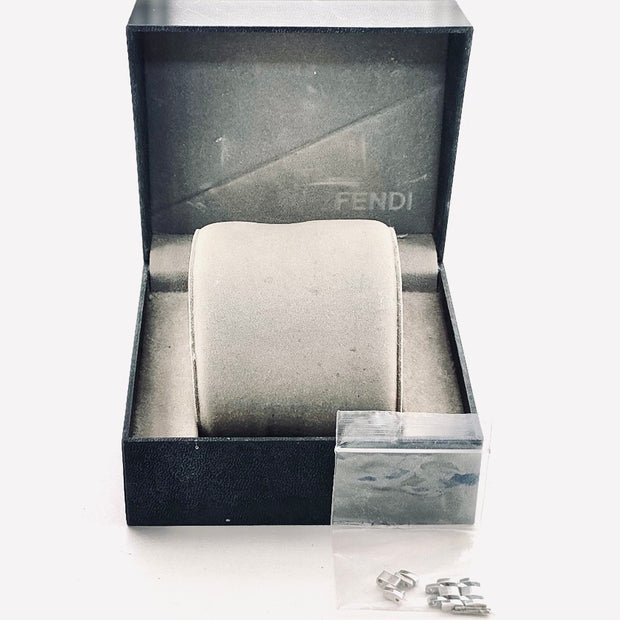 Fendi quartz monogram bracelet white round dial watch