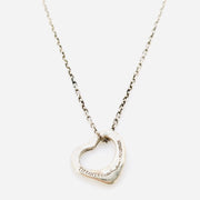 Tiffany & Co. Elsa peretti 925 sterling silver open heart 1cm pendant necklace