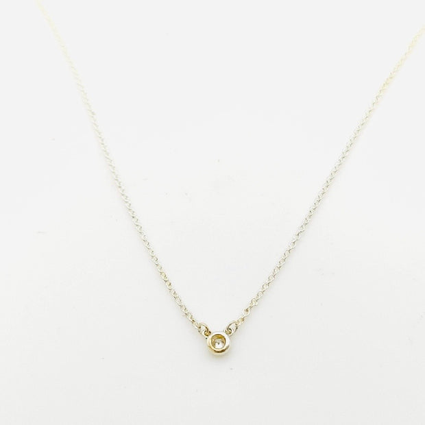 Tiffany Elsa Peretti 925 sterling silver and diamond by the yard pendant necklace