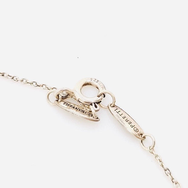 Tiffany & Co. Elsa peretti 925 sterling silver open heart 1cm pendant necklace