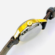 Vintage omega ladymatic automatic leather strap and white round dial watch