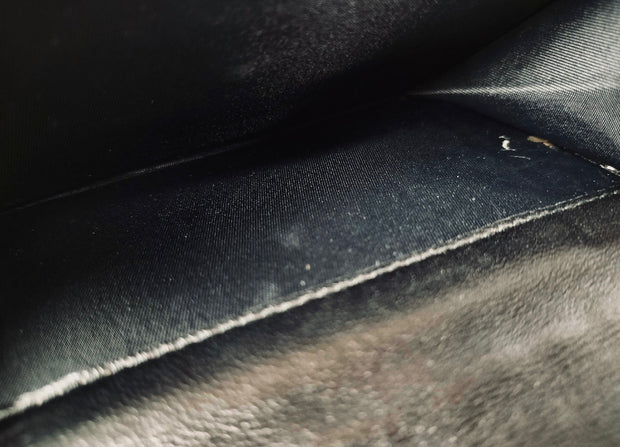 Lady Dior Black bifold Compact wallet, silver hardware, patent leather