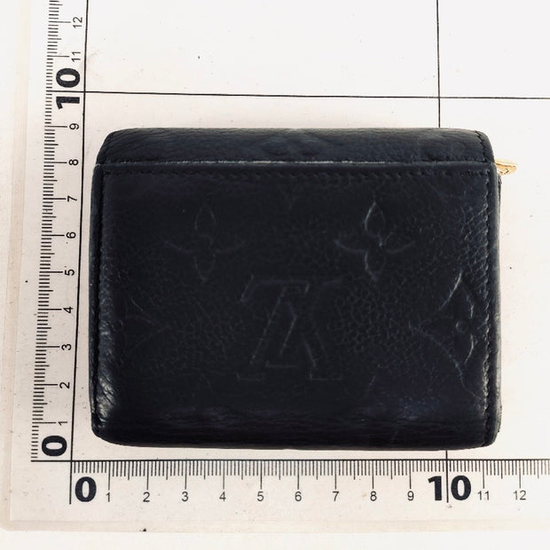 Louis Vuitton LV Monogram Empreinte black gold hardware Zoe trifold compact flap Wallet