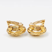 Vintage Chanel 94A cc logo and pearl gold clip on earrings