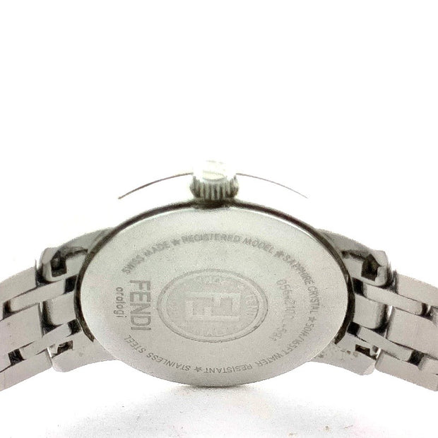 Fendi quartz monogram bracelet white round dial watch
